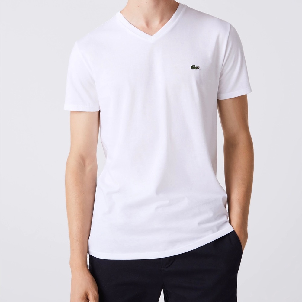 Lacoste Men's V-Neck Pima Cotton Jersey T-Shirt